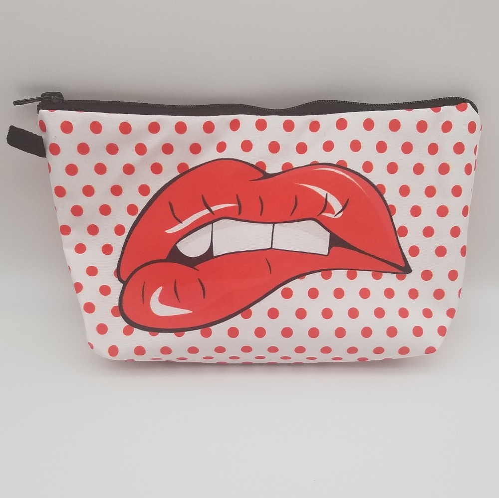 Red Lip Makeup Pouch/Bag